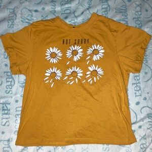 Crop Tee Shirt Mustard Yellow